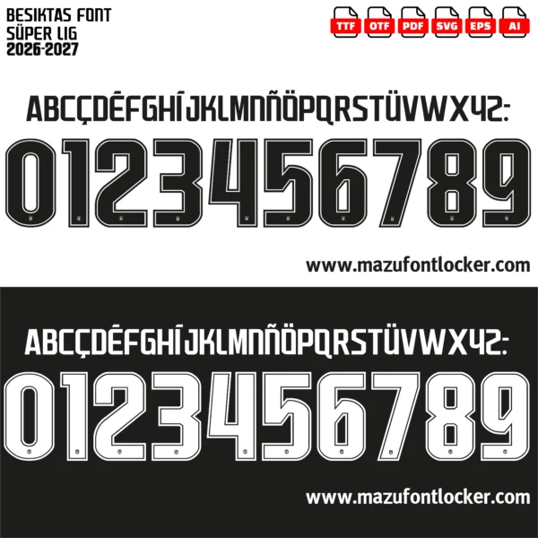 Besiktas 2026-2027 Font Vector – Epic Black Eagles Fierce Dominance Masterpiece