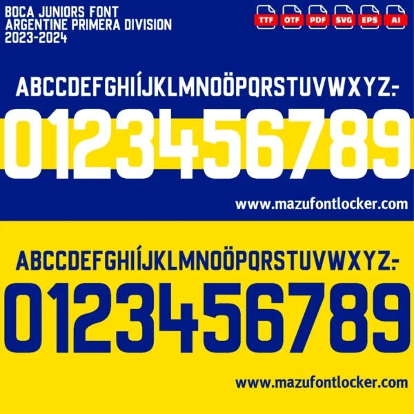 Boca Juniors 2023-2024 Font Vector – Stunning Xeneize Championship Typeface