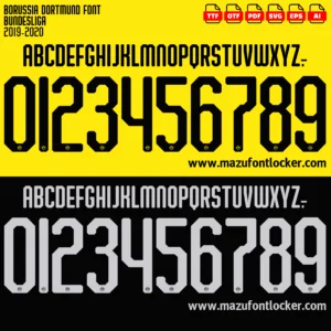 Borussia Dortmund 2019-2020 Font Vector – Iconic Signal Iduna Park Spirit Vector
