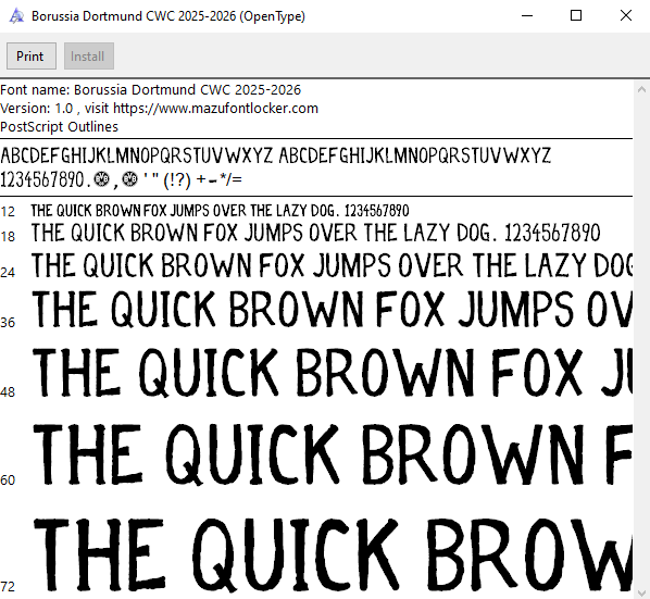 Borussia Dortmund Club World Cup 2025 Font Vector – Epic Schwarzgelb Masterpiece