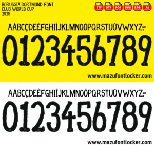 Borussia Dortmund Club World Cup 2025 Font Vector – Epic Schwarzgelb Masterpiece