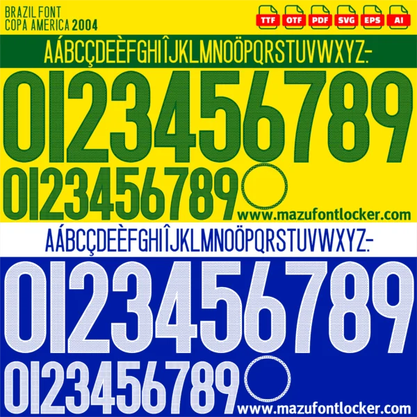 Brazil Copa America 2004 Font Vector – Stunning Seleção Canarinho Legacy Masterpiece