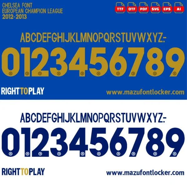 Chelsea 2012-2013 Font Vector – Stunning Stamford Bridge Glory