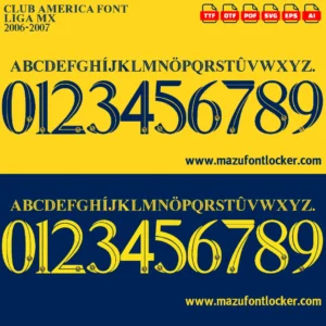 Club América 2006-2007 Font Vector – Stunning Las Águilas Legacy Masterpiece