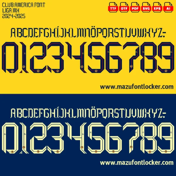 Club America 2024-2025 Font Vector – Legendary Águilas Golden Masterpiece
