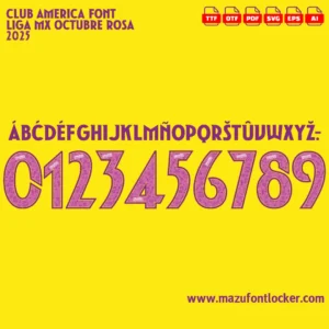 Club America Octubre Rosa 2025 Font Vector – Epic Águilas Pink Masterpiece