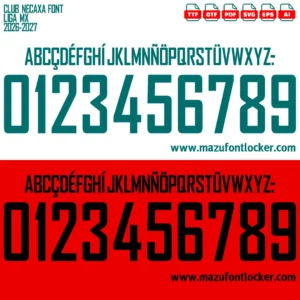 Club Necaxa 2026-2027 Font Vector – Epic Rayos Thunder Masterpiece