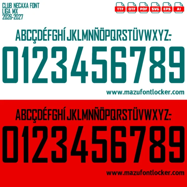 Club Necaxa 2026-2027 Font Vector – Epic Rayos Thunder Masterpiece