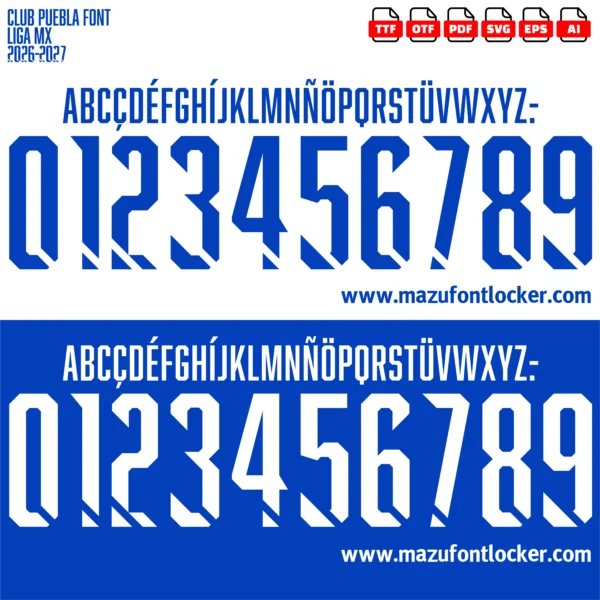 Club Puebla 2026-2027 Font Vector – Stunning La Franja Masterpiece