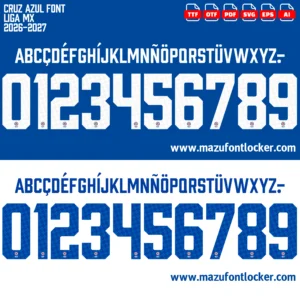 Cruz Azul 2026-2027 Font Vector – Epic La Máquina Blue Masterpiece