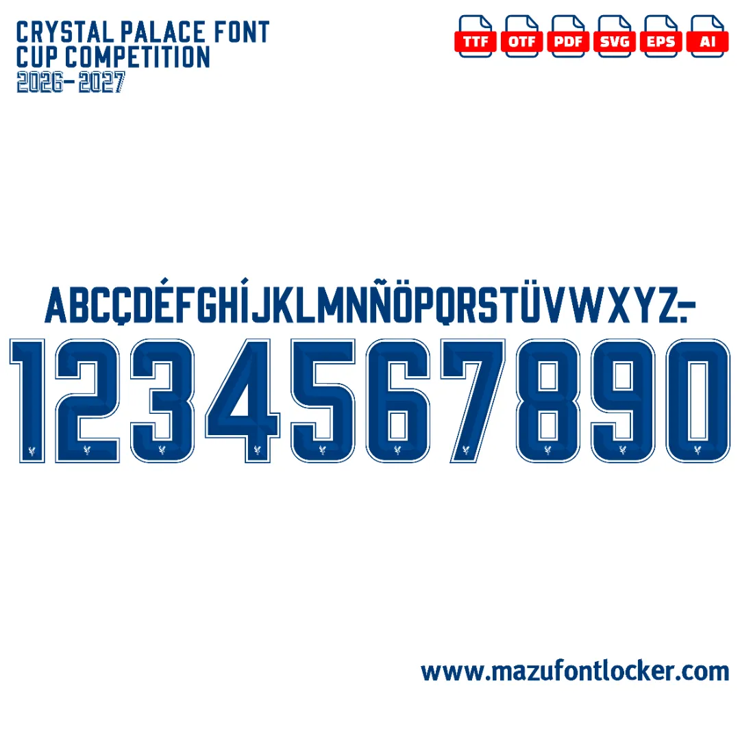 Crystal Palace 2026-2027 Font Vector – Stunning Eagles Masterpiece