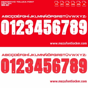 Deportivo Toluca 2026-2027 Font Vector – Epic Diablos Rojos Masterpiece