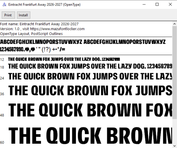 Eintracht Frankfurt 2026-2027 Font Vector – Epic Eagle Masterpiece