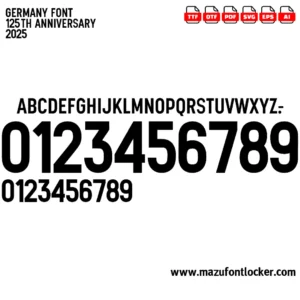 Germany 125th Anniversary 2025 Font Vector – Stunning Die Mannschaft Heritage Masterpiece