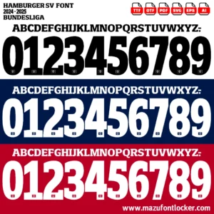 Hamburger SV 2024-2025 Font Vector – Epic Rothosen Legacy Masterpiece