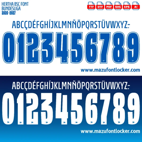 Hertha BSC 2026-2027 Font Vector – Epic Alte Dame Legendary Masterpiece