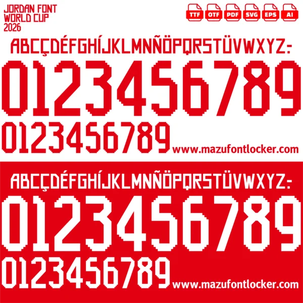 Jordan World Cup 2026 Font Vector – Epic Al-Nashama Masterpiece