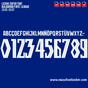 Levski Sofia 2026-2027 Font Vector – Stunning Blue Legends Typeface