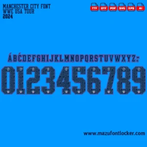 Manchester City Tour USA 2024 Font Vector – Legendary Sky Blues Victory