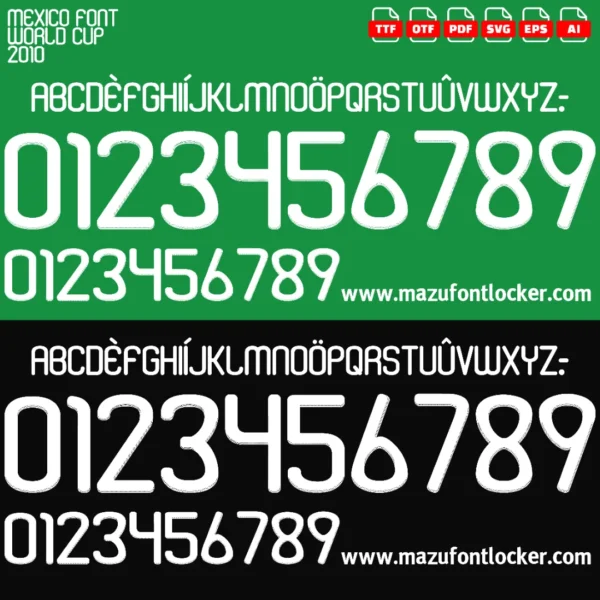 Mexico World Cup 2010 Font Vector – Legendary El Tri Passion Masterpiece