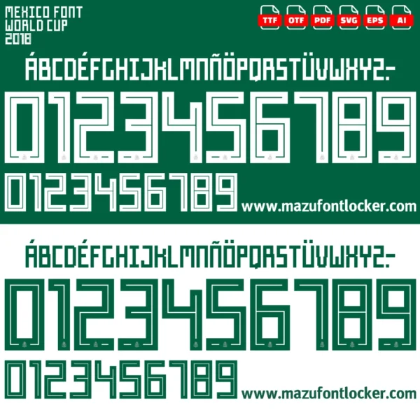 Mexico World Cup 2018 Font Vector – Epic El Tri Mexican Glory Masterpiece