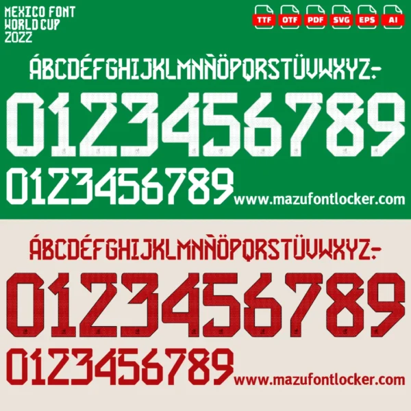 Mexico World Cup 2022 Font Vector – Stunning El Tri Masterpiece