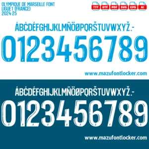Olympique Marseille Ligue 1 2024-2025 Font Vector – Stunning Phocéens Masterpiece
