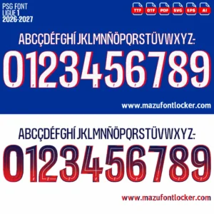 PSG Ligue 1 2026-2027 Font Vector – Stunning Parisian Champions Masterpiece