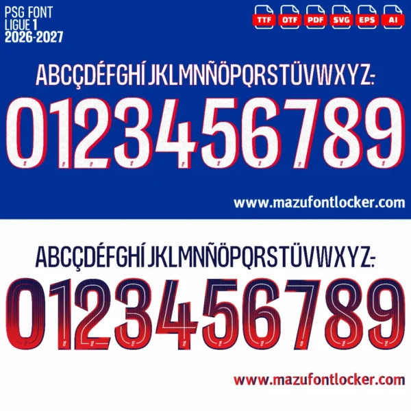 PSG Ligue 1 2026-2027 Font Vector – Stunning Parisian Champions Masterpiece