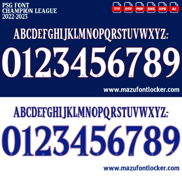 PSG UCL 2022-2023 Font Vector – Epic Les Rouge et Bleu Parisian Glory Masterpiece