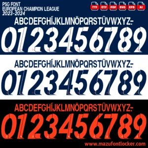 PSG UCL 2023-2024 Font Vector – Epic Parisian Masterpiece
