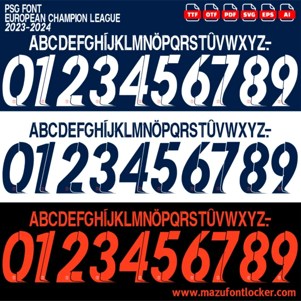 PSG UCL 2023-2024 Font Vector – Epic Parisian Masterpiece