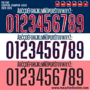 PSG UCL 2024-2025 Font Vector – Stunning Parisian Champions Masterpiece
