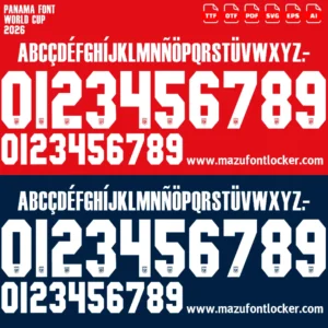 Panama World Cup 2026 Font Vector – Vibrant Central American Pride