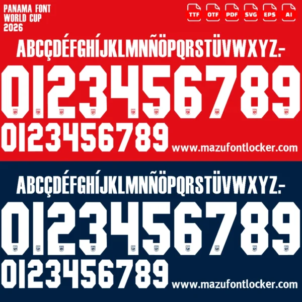 Panama World Cup 2026 Font Vector – Vibrant Central American Pride