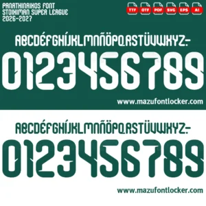 Panathinaikos 2026-2027 Font Vector – Epic Greens Shamrock Masterpiece
