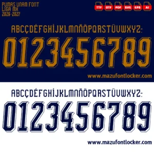 Pumas UNAM 2026-2027 Font Vector – Stunning Auriazules Pride Masterpiece