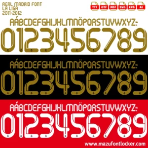 Real Madrid 2011-2012 Font Vector – Legendary Los Blancos Masterpiece