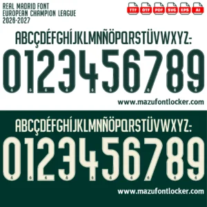 Real Madrid UCL 2026-2027 Font Vector – Epic Los Blancos Legendary Masterpiece
