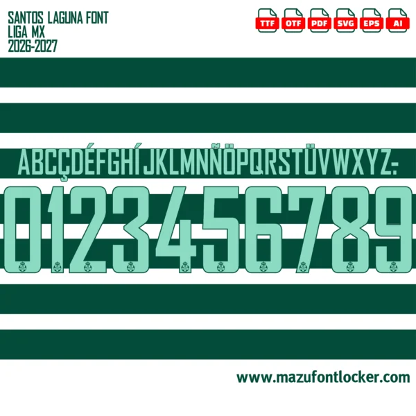 Santos Laguna 2026-2027 Font Vector – Epic Guerreros Masterpiece
