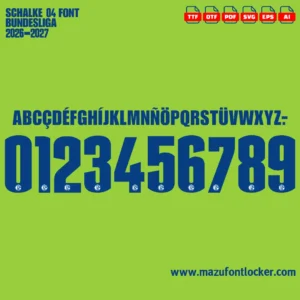 Schalke 04 2026-2027 Font Vector – Epic Königsblauen Blue Masterpiece