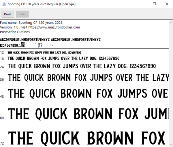 Sporting CP 120 Years 2026 Font Vector – Stunning Lions Anniversary Masterpiece