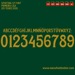 Sporting CP 120 Years 2026 Font Vector – Stunning Lions Anniversary Masterpiece