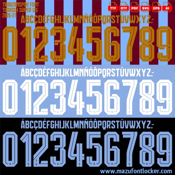 Trabzonspor 2026-2027 Font Vector – Epic Bordo-Mavi Masterpiece