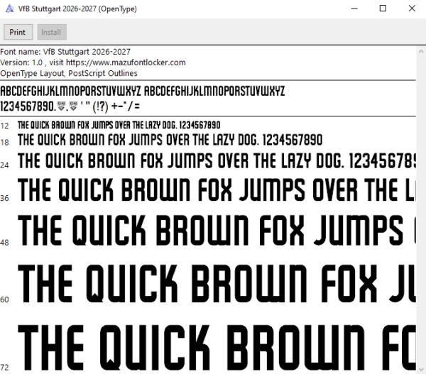 VfB Stuttgart 2026-2027 Font Vector – Stunning Swabian Giants Masterpiece