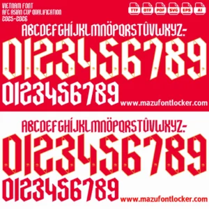 Vietnam 2025-2026 Font Vector – Stunning Golden Star Warriors Masterpiece