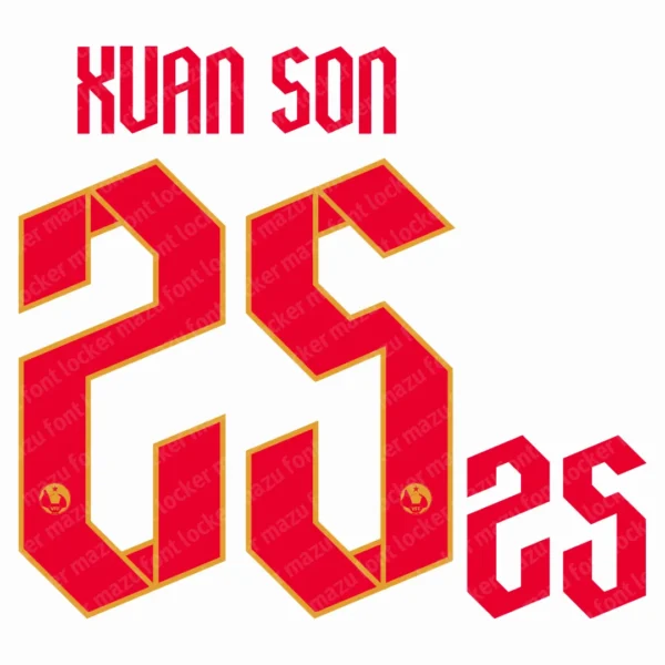 Vietnam 2025-2026 Font Vector – Stunning Golden Star Warriors Masterpiece