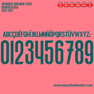 Werder Bremen Third 2026-2027 Font Vector – Stunning Green-White Legacy Typeface