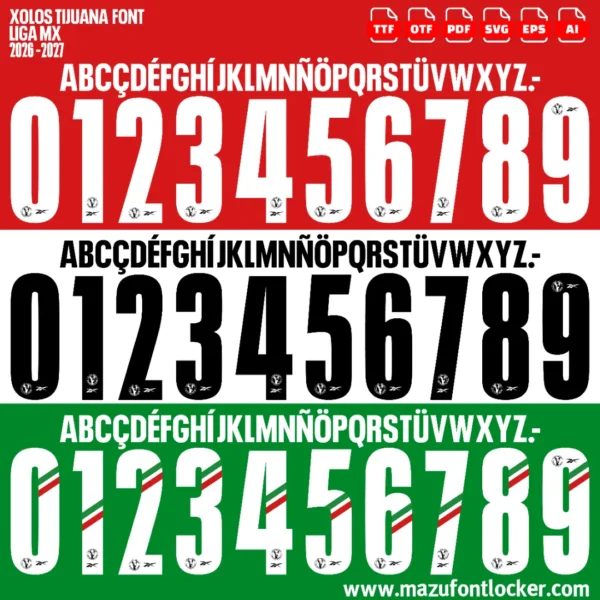 Xolos Tijuana 2026-2027 Font Vector – Stunning Xoloitzcuintli Masterpiece
