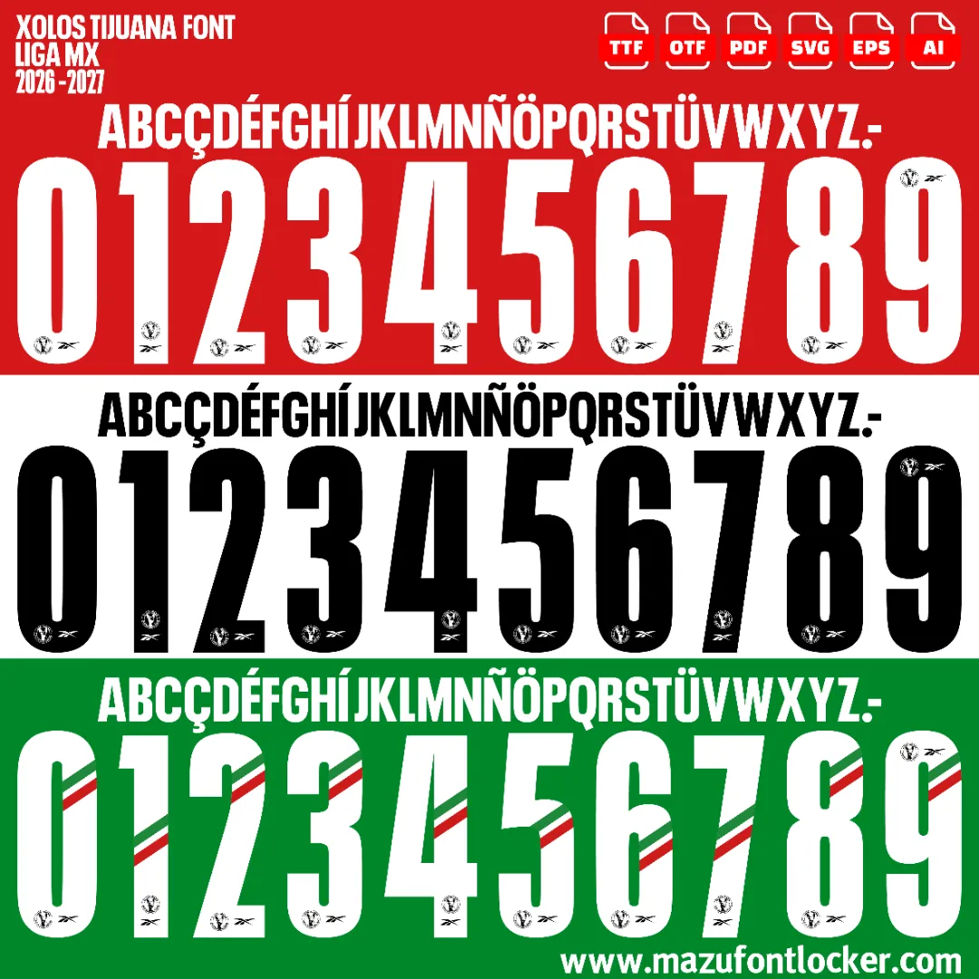 Xolos Tijuana 2026-2027 Font Vector – Stunning Xoloitzcuintli Masterpiece